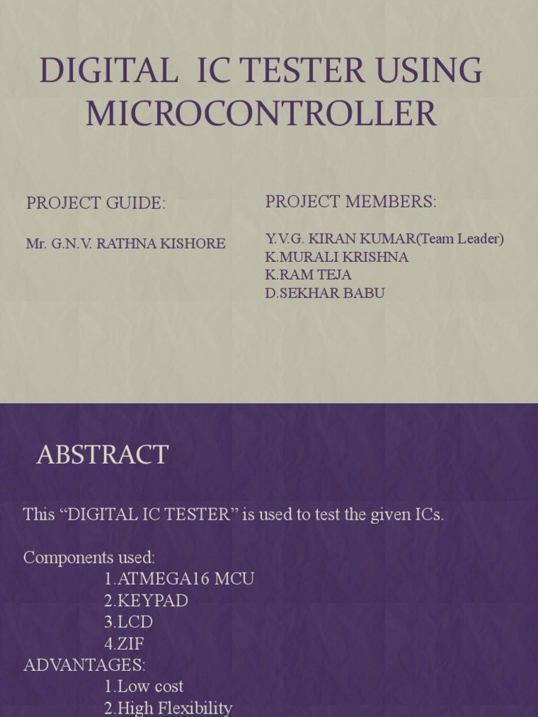 Digita Ic Tester Using Microcontroller | PDF | Central Processing Unit ...