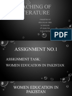 Teaching of Literature: Submitted by Nida Falak Sher Bs English 8 Semester Ucw (Awkum)