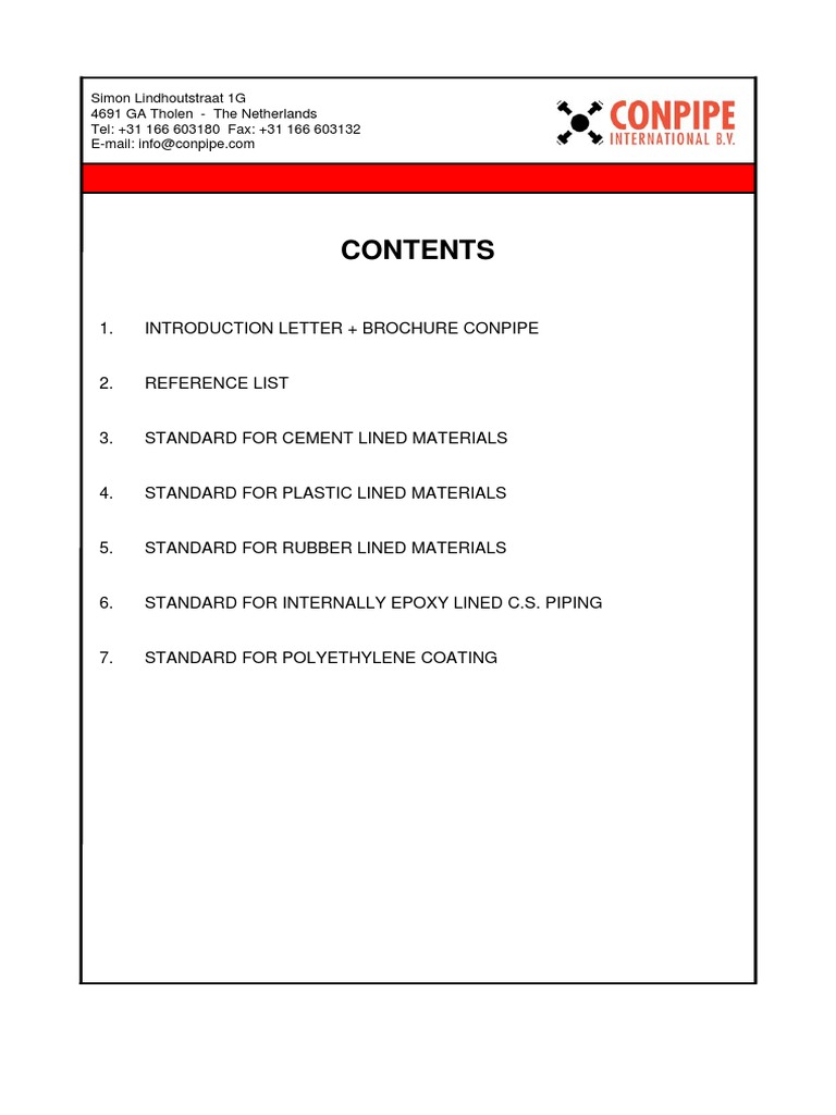 Tuberia Recubrimiento Interior Conpipe | PDF | Pipe (Fluid Conveyance ...