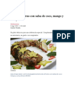 Cerdo Al Horno Con Salsa de Coco