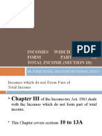 Incomes Which Do Not Form OF Total Income (Section 10) : Dr. P.Sree Sudha, Associate Professor, Dsnlu