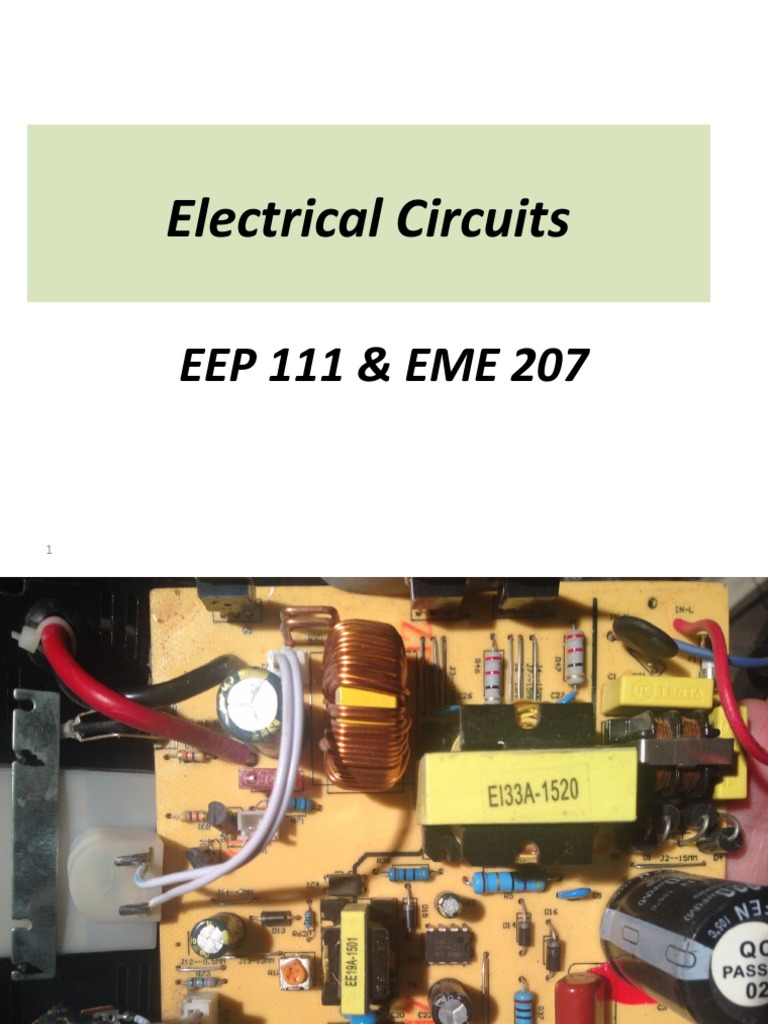 Lecture - 1 Electric Circuits | PDF | Electronic Component | Electrical ...