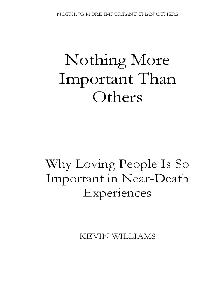 Nothing More Important Than Others by Kevin Williams PDF Moksha Soul