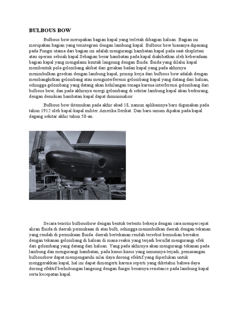 Efisiensi Bulbous Bow pada Kapal | PDF