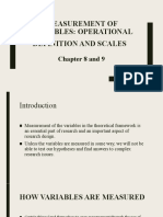 Operational Definitions Ans Scales (Chapter 8 9)