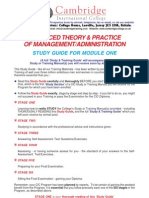 Advanced Theory & Practice of Management/Administration: Study Guide For Module One