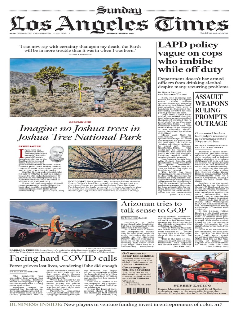 Los Angeles Times Vol 140 No 185 06 Jun 2021 Pdf Joe Biden Peru