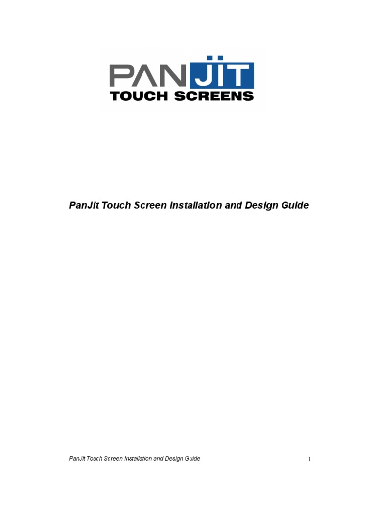 PanJit Touch Screen Installation Guide | PDF | Touchscreen ...