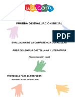 06udicom Prueba de Evaluación Inicial Lengua Castellana y Literatura (Comprensión Oral)