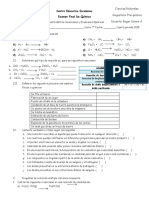 Examen Final de Quimica Septimo