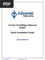 16 Port 10/100Mbps Ethernet Switch Quick Installation Guide: Model # ANS-16P