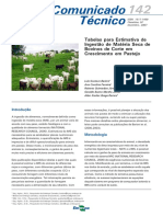 Tabelas Para Estimativa de Ingestao de Materia Seca de Bovinos de Corte Em Crescimento Em Pastejo