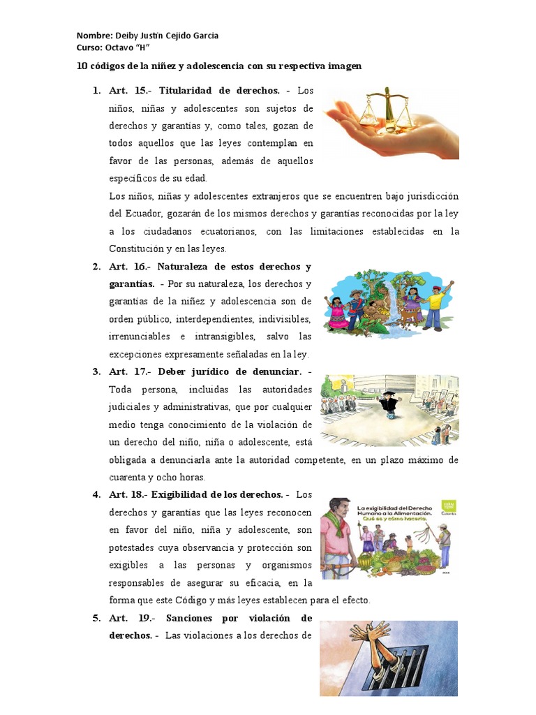 Códigos de Niñez y Adolescencia en Ecuador | PDF | Science | Ciencia ...