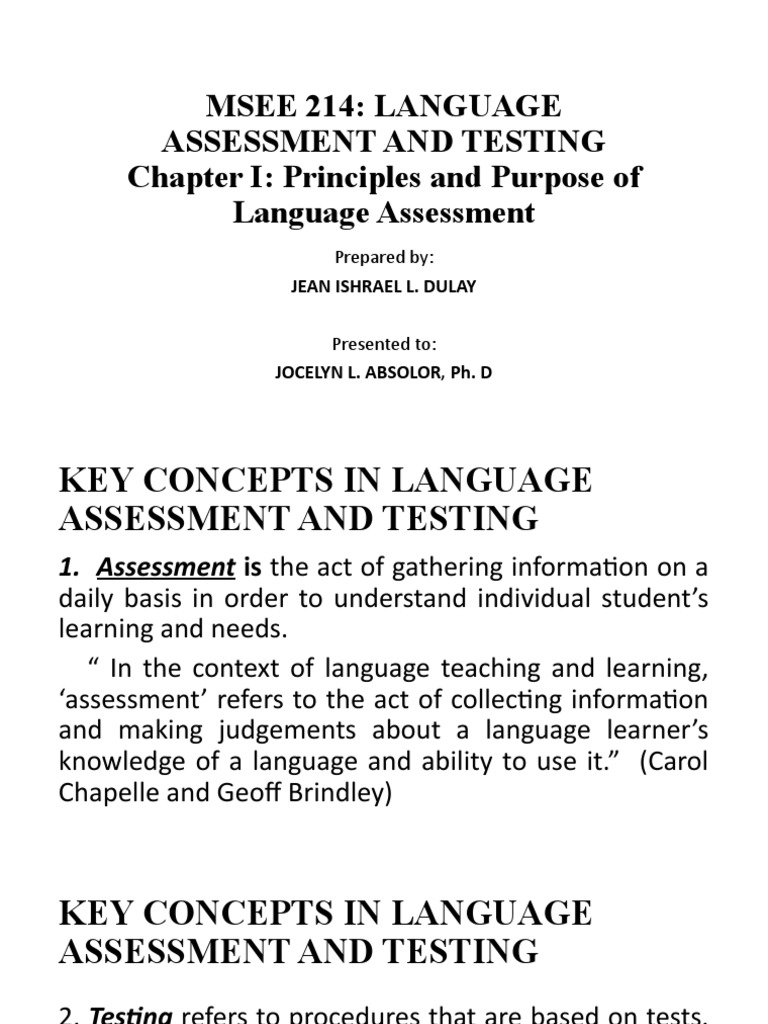 Principles of Language Assessment | PDF | Educational Assessment | Test ...