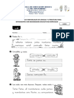 Hojas de trabajo individuales de lengua y literatura para estudiantes con necesidades educativas especiales