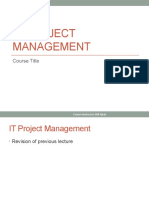 It Project Management: Course Title