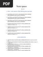 Vector Spaces: Ex 4.2 1. Solve / Write Answers of The Following Short Questions