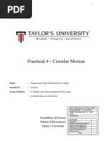 Practical 4 - Circular Motion: Foundation of Science School of Biosciences Taylor's University