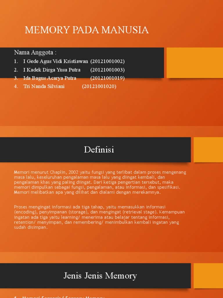 Jenis-Jenis Memori Manusia dan Fungsinya | PDF