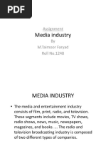 Media Industry: Assignment