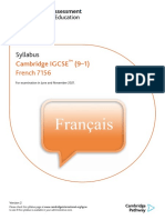Syllabus: Cambridge IGCSE (9-1) French 7156