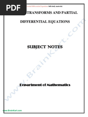 093 Ma53 Transforms And Partial Differential Equations Notes Pdf Partial Differential Equation Trigonometric Functions