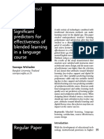 Significant Predictors For Effectiveness of Blended Learning in A Language Course