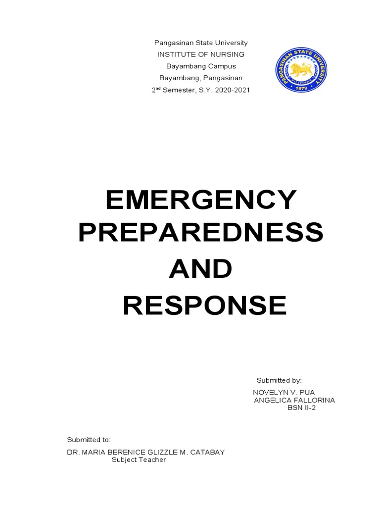 08 Emergency Preparedness and Response PDF Emergency Management