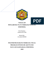 Makalah Pengaruh K-Wave Terhadap Pemuda Indonesia - Lia Apriyani - 20031028