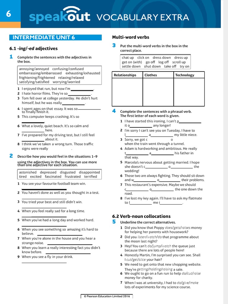 Speakout Vocabulary Extra Inter Unit 6 | PDF | Phrase | Languages