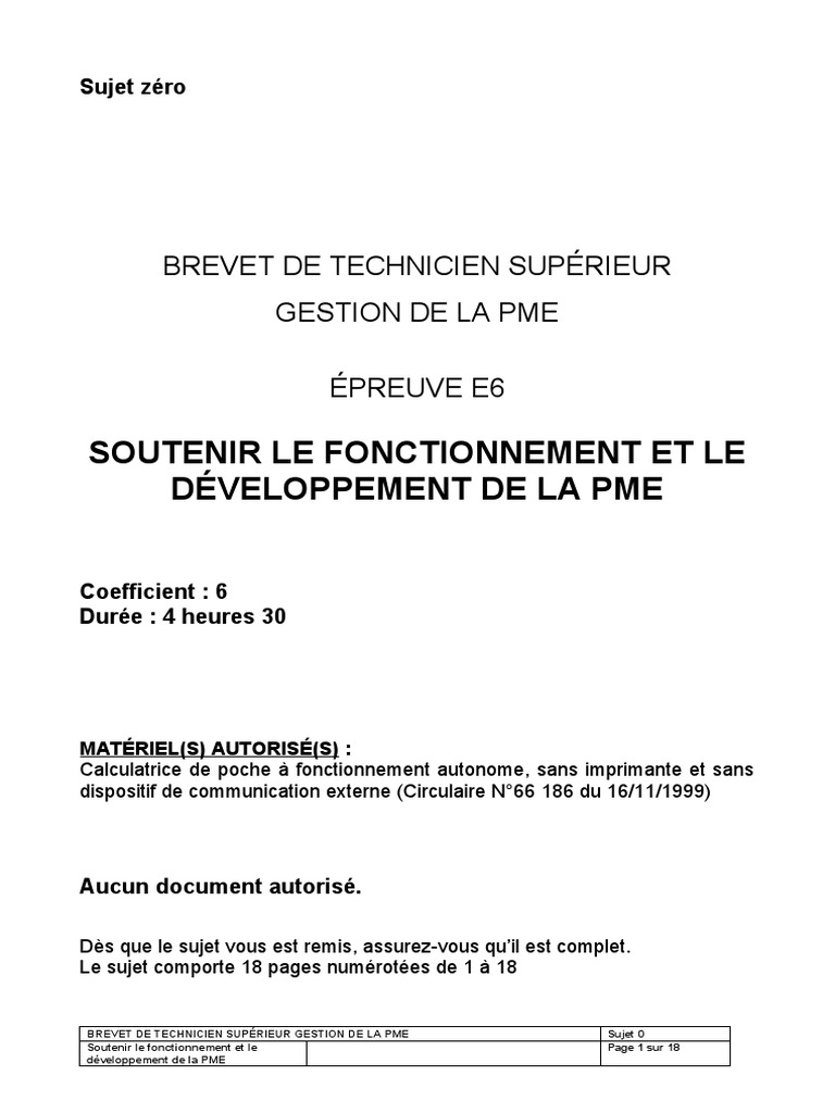 Annales Bts Gpme Bts Gpme Sujet 0 E6 Le-Cygne-20191205 | PDF | Serveur (Informatique) |  Sociétés