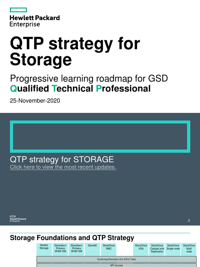 HPE Storage QTP Strategy Overview | PDF | Computer Data Storage | Data ...