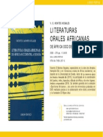 Folleto de Literaturas Orales Africanas