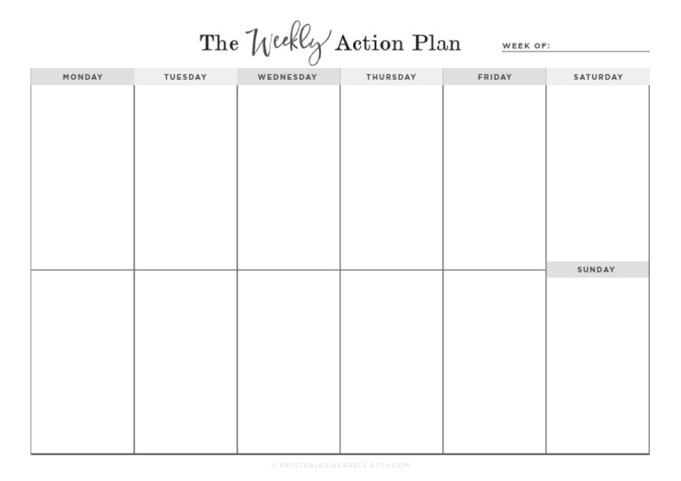 A4 - Weekly Action Plan | PDF