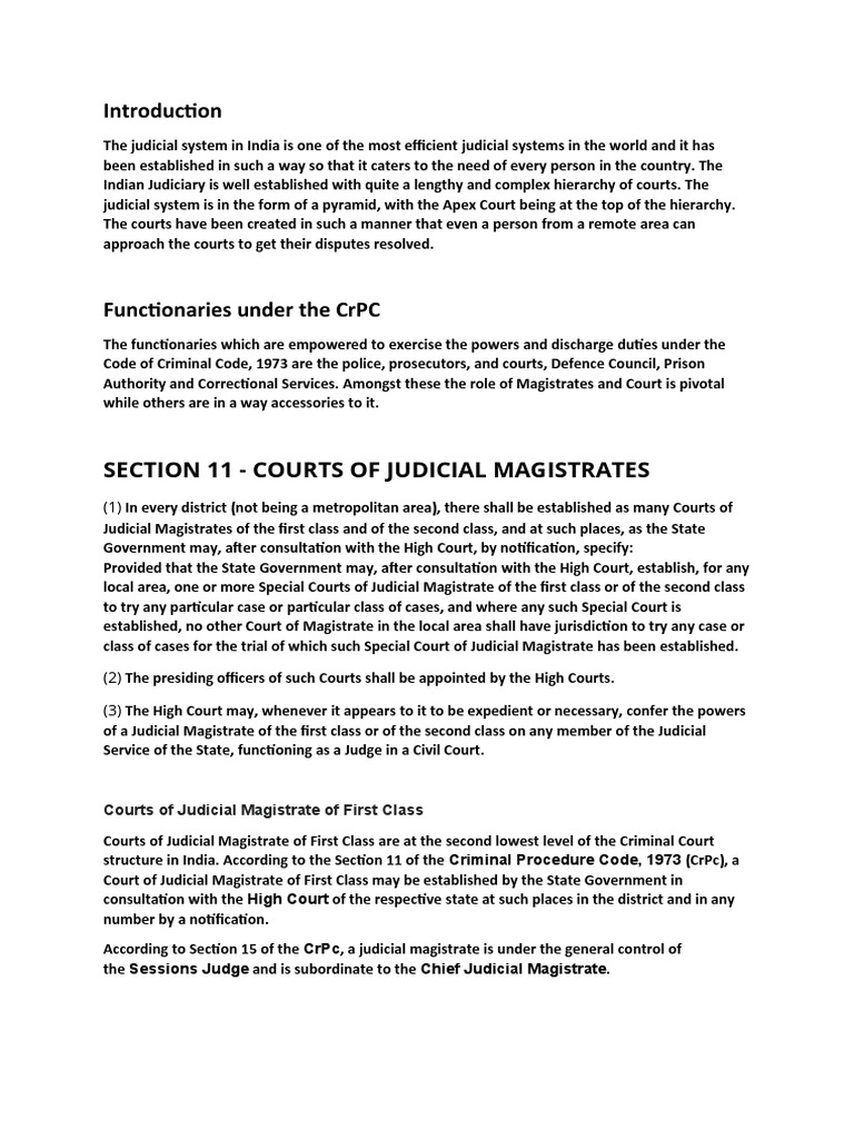 Magistrate Of First Class Meaning