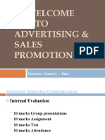 Welcome TO Advertising & Sales Promotion: Semester January - June