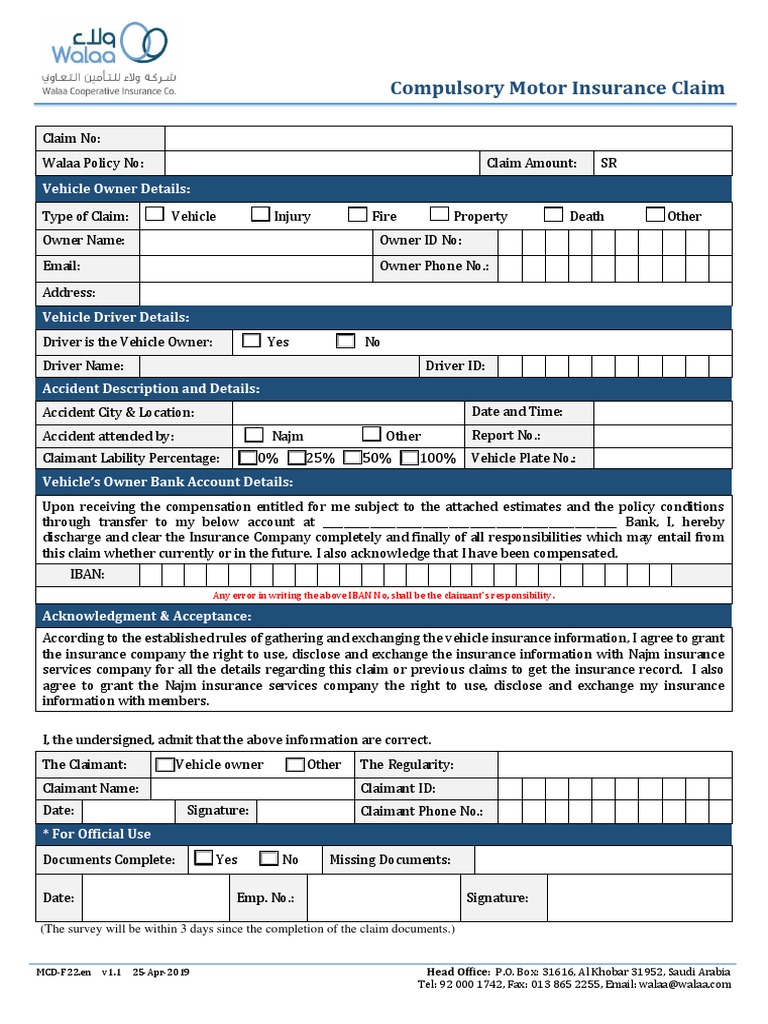 Compulsory Motor Insurance Claim: Vehicle Owner Details | PDF | Vehicle ...