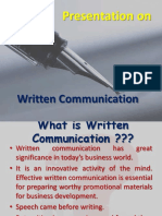 Presentation On: Written Communication