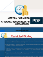 Limited / Registered / Limited / Registered / Closed / Selective / Restricted Closed / Selective / Restricted Tendering Tendering