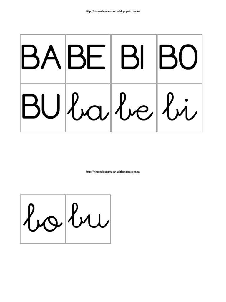 Tarjetas Silabas Pdf