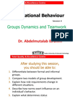 Organizational Behaviour: Groups Dynamics and Teamwork