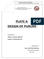 Plate 4: Design of Purlins: Prepared by