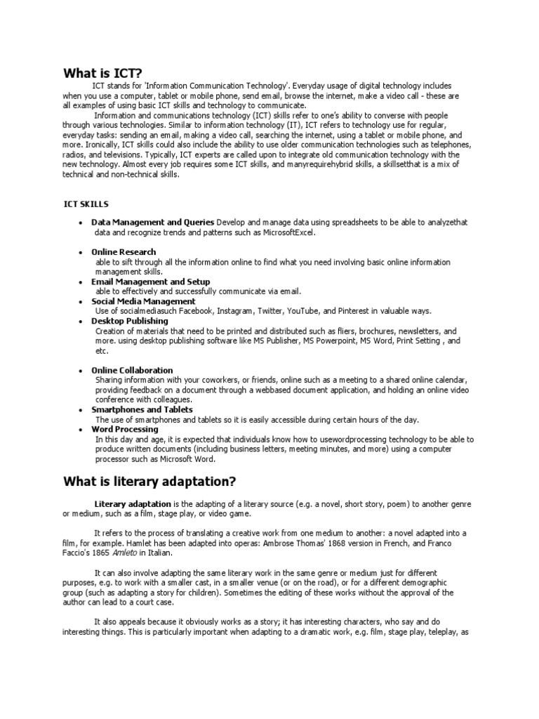 What Is ICT PDF Multimedia Information Technology