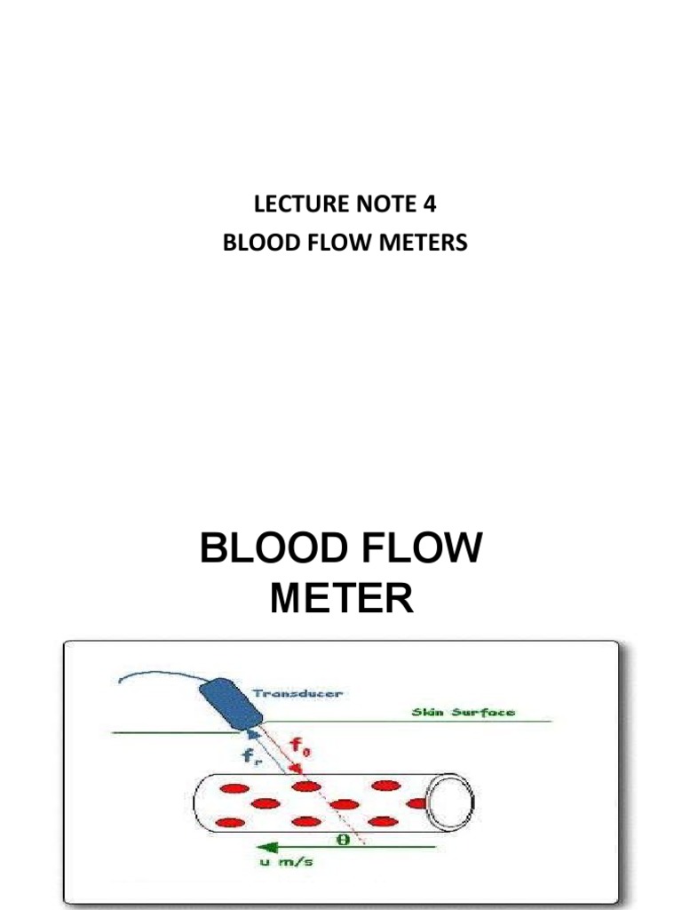 Lecture Note 4 Blood Flow Meters PDF Flow Measurement Doppler Effect