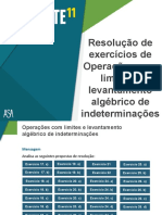 Resolução de Exercícios de - Operações Com Limites e Levantamento Algébrico de Indeterminações