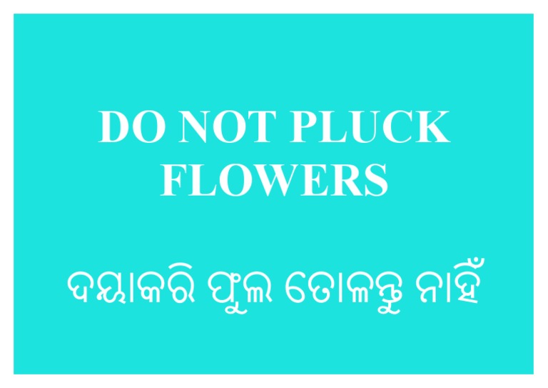 Do Not Pluck Flowers Jpeg PDF
