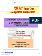 TOYOTA WAY, Supply Chain Management & Implementation