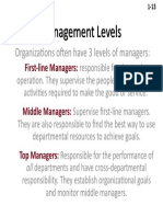 Management Levels Management Levels: Organizations Often Have 3 Levels of Managers