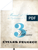 Manuel D Atelier Des Cyclos 3 Vitesses Peugeot - 1970