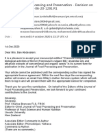 Journal of Food Processing and Preservation - Decision On Manuscript ID JFPP-06!20!1291.R1